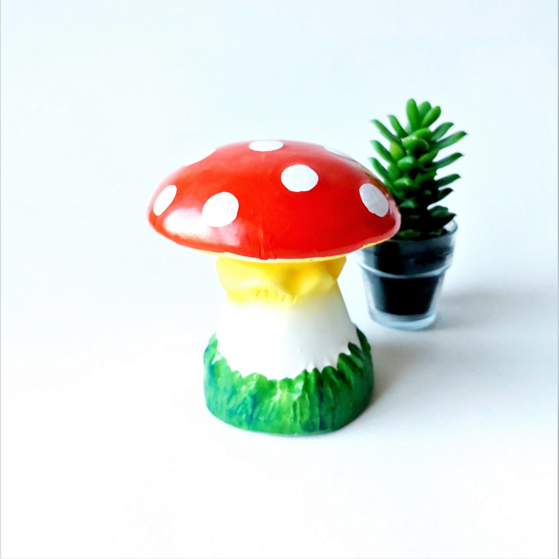 Ceramic Mushroom / Painted by Hand / Mushroom Art / Mushroom Statue