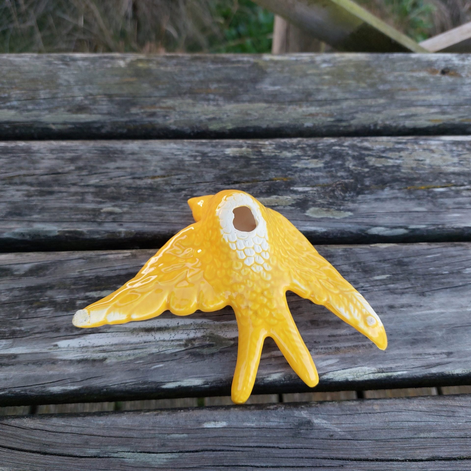 Ceramic Glazed Swallow Yellow Wall Hanging PadaWorks