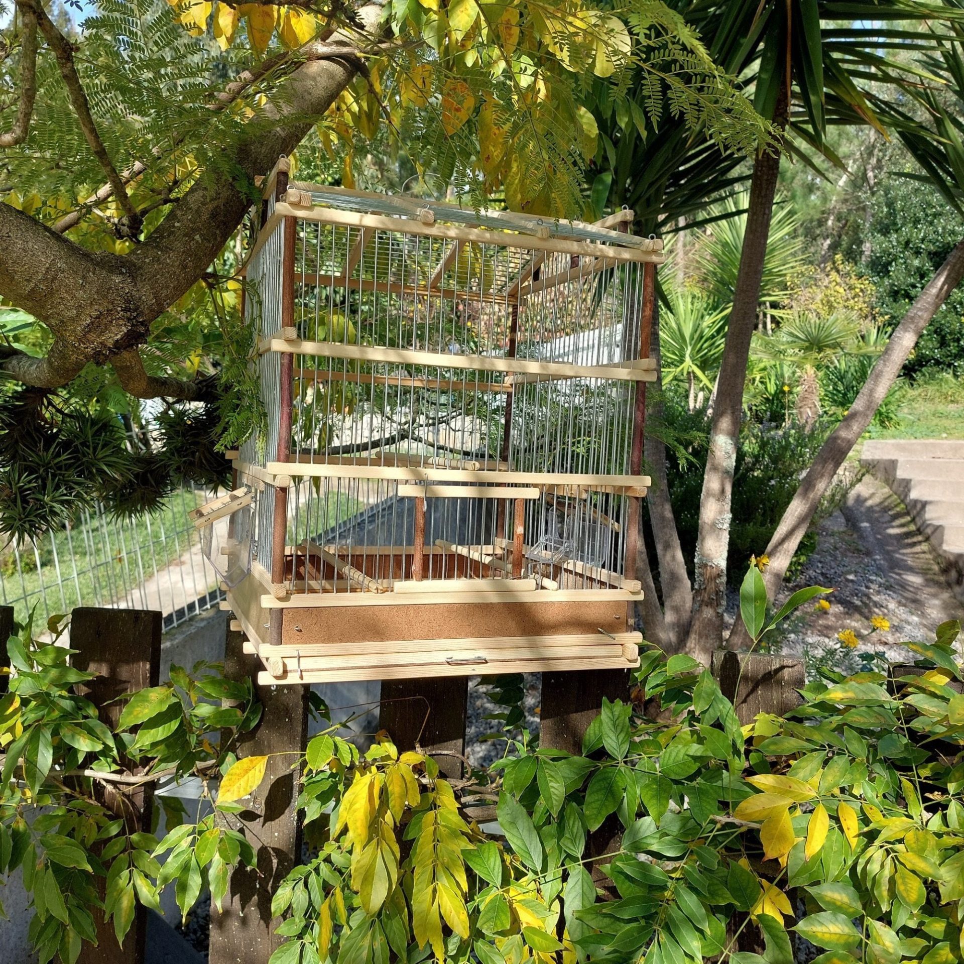 Handmade Bird Cage Natural Reclycled Wood PadaWorks