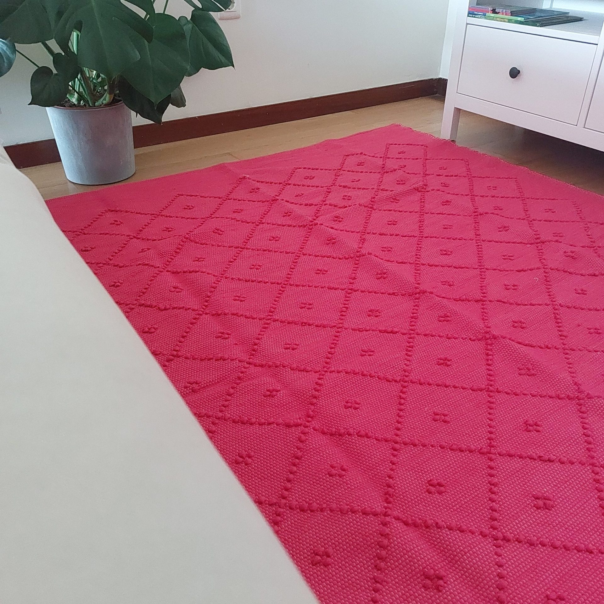 Large pink rug 150x200cm knotted rug padaworks