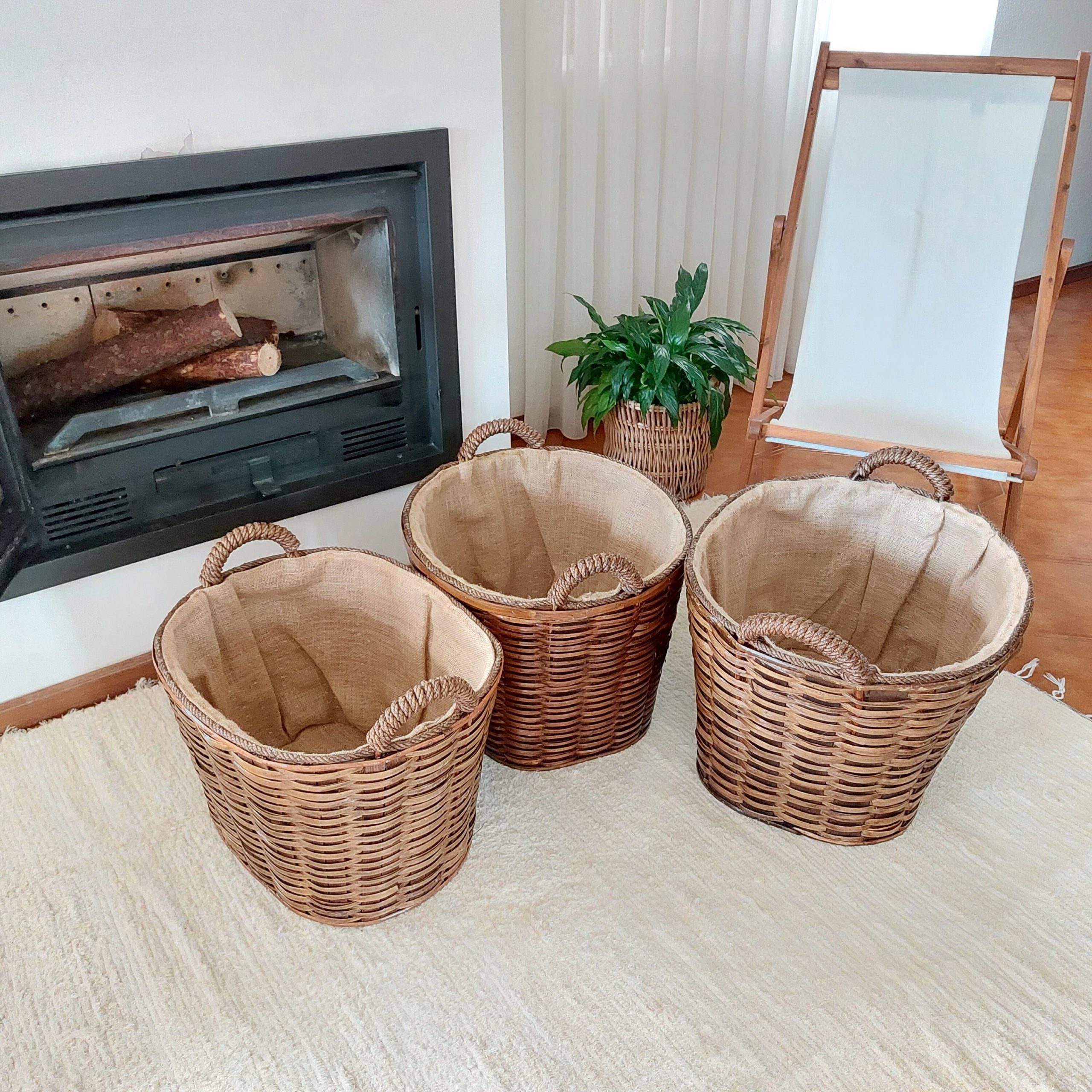 Wicker Firewood Basket Oval Basket PadaWorks