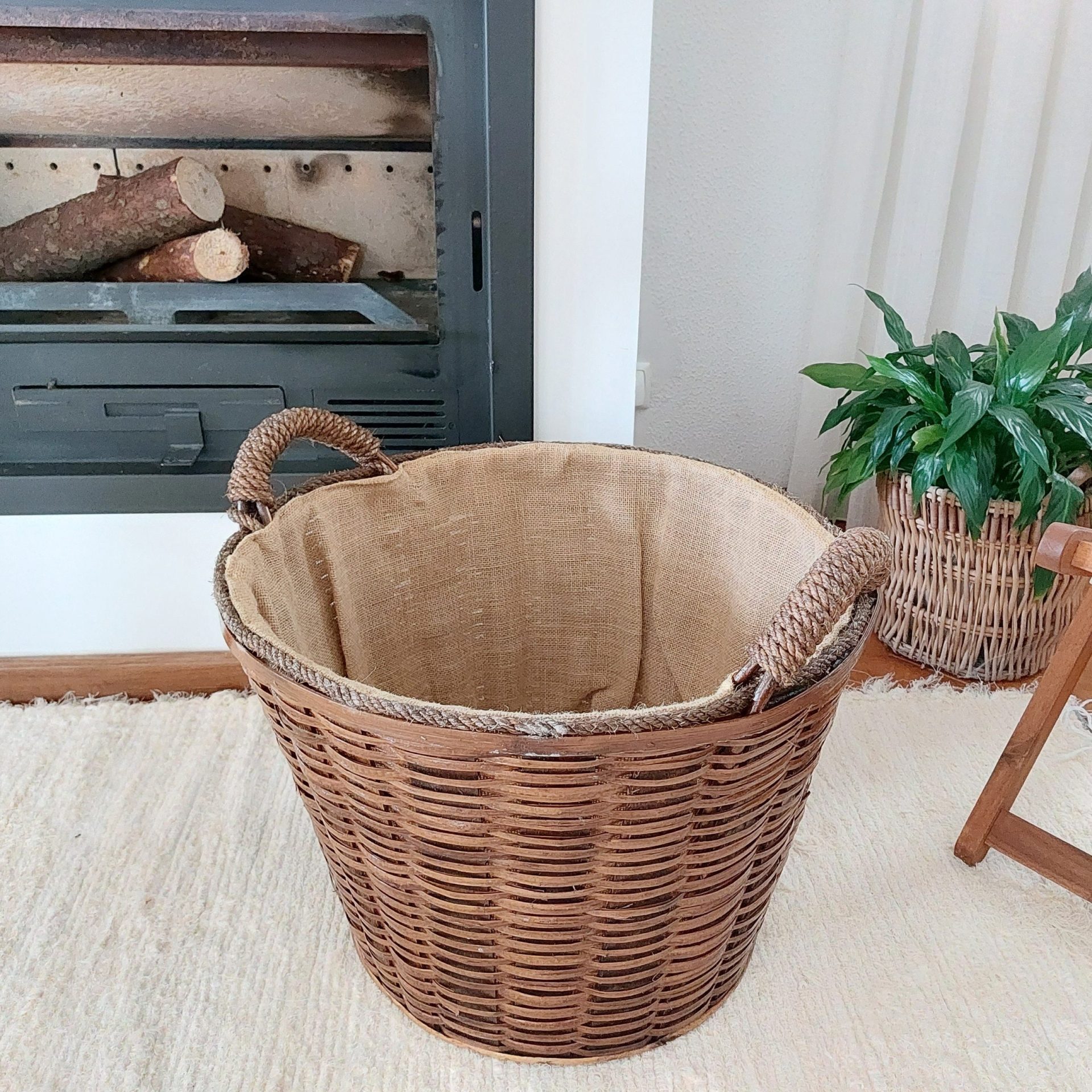 Wicker Firewood Basket Round Basket PadaWorks
