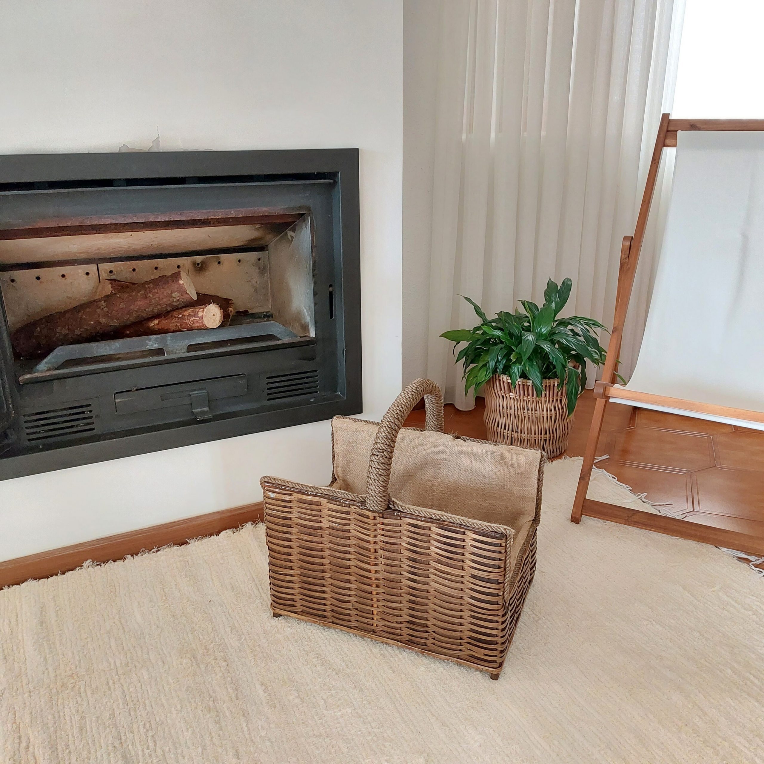 Wicker Firewood Basket With Handle PadaWorks