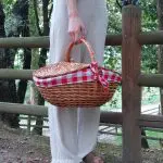 Wicker Picnic Basket - Oval Red - Medium