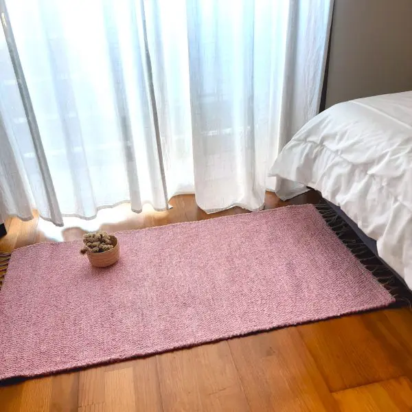 Small Light Pink Rug- 60x110cm - Ring Line Rug