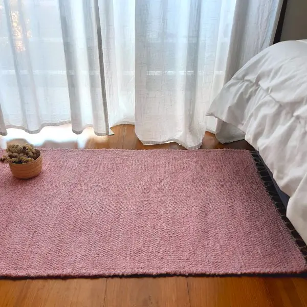 Small Light Pink Rug- 60x110cm - Ring Line Rug