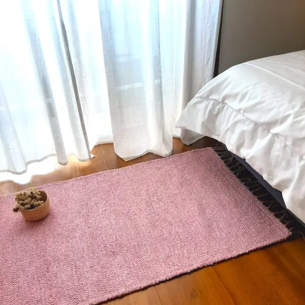 Small Light Pink Rug- 60x110cm - Ring Line Rug