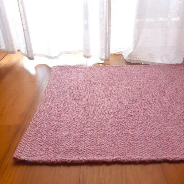 Small Light Pink Rug- 60x110cm - Ring Line Rug