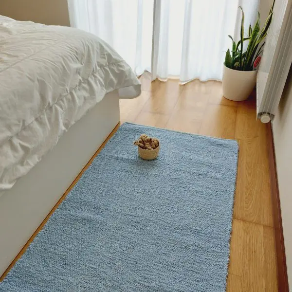 Medium Baby Blue Rug - 70x140cm - Ring Line Rug