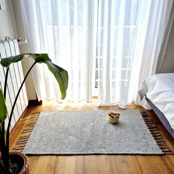 Small Light Grey Rug - 60x110cm - Ring Line Rug