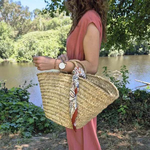 Straw Bag with Rope Handles