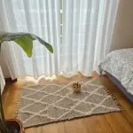 Small Light Brown and Cream Diamond Rug - 50x100cm - Soft Rug