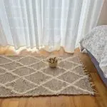 Small Light Brown and Cream Diamond Rug - 50x100cm - Soft Rug