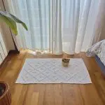 Small White Rug - 50x100cm - Knotted Rug