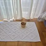Small White Rug - 50x100cm - Knotted Rug