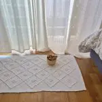 Small White Rug - 50x100cm - Knotted Rug