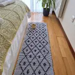 Runner Rug Black and White - 50x200cm - Knotted Rug