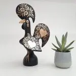 Large Black and Gold Portuguese Rooster - 30cm