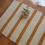 Small Cream and Yellow Rug - 60x100cm - Ring Line Rug