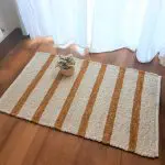 Small Cream and Yellow Rug - 60x100cm - Ring Line Rug