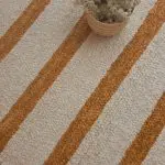 Small Cream and Yellow Rug - 60x100cm - Ring Line Rug