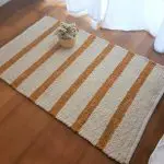 Small Cream and Yellow Rug - 60x100cm - Ring Line Rug