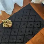 Small Black Rug - 50x100cm - Knotted Rug