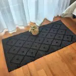 Small Black Rug - 50x100cm - Knotted Rug
