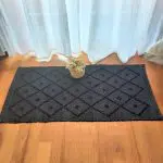 Small Black Rug - 50x100cm - Knotted Rug