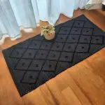 Small Black Rug - 50x100cm - Knotted Rug