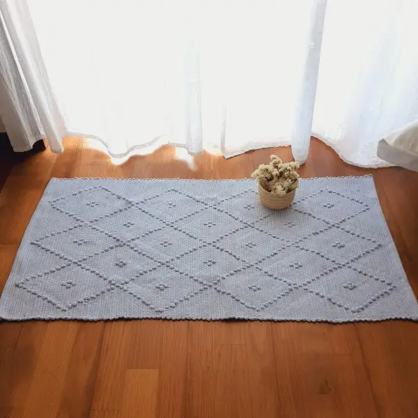 Small Pastel Blue Rug - 50x100cm - Knotted Rug