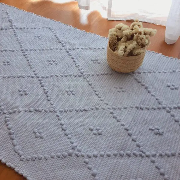 Small Pastel Blue Rug - 50x100cm - Knotted Rug