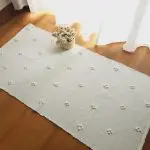 Small White Rug - 50x100cm - Knotted Rug