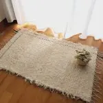 Small Cream Rug With Black Line L - 50x100cm - Soft Rug