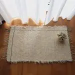 Small Cream Rug With Black Line L - 50x100cm - Soft Rug