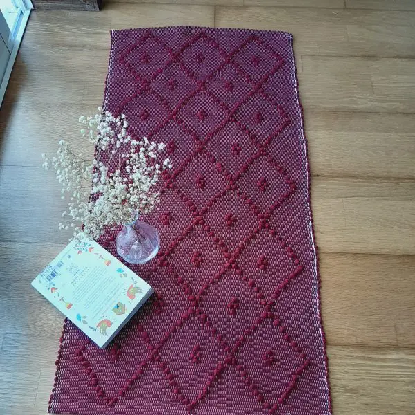 Small Red Wine Rug - 50x100cm - Knotted Rug