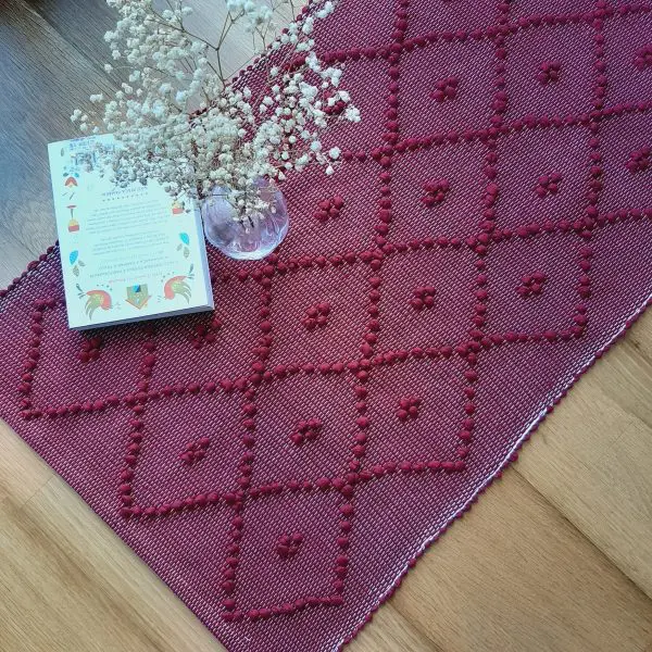 Small Red Wine Rug - 50x100cm - Knotted Rug