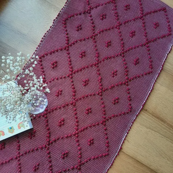 Small Red Wine Rug - 50x100cm - Knotted Rug