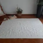 Large White Rug - 150x200cm - Knotted Rug