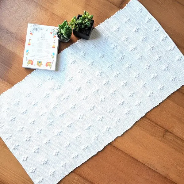 Small White Rug - Knotted Rug