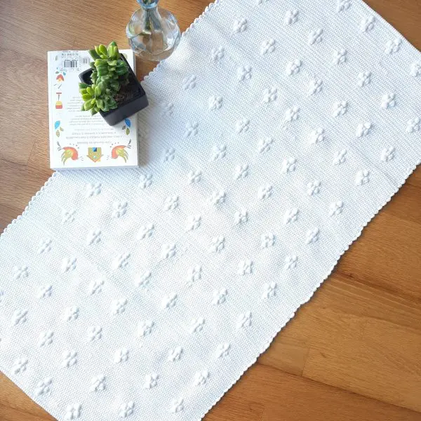 Small White Rug - Knotted Rug