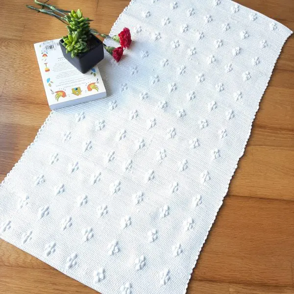 Small White Rug - Knotted Rug