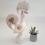Extra Large White and Gold Portuguese Rooster - 40cm