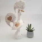 Extra Large White and Gold Portuguese Rooster - 40cm