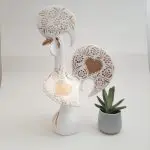 Extra Large White and Gold Portuguese Rooster - 40cm