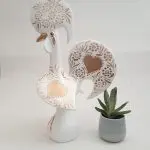 Extra Large White and Gold Portuguese Rooster - 40cm