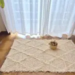 Small Cream Rug Diamond - 50x100cm - Soft Rug