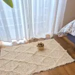 Small Cream Rug Diamond - 50x100cm - Soft Rug