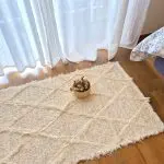 Small Cream Rug Diamond - 50x100cm - Soft Rug
