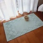 Small Light Sky Blue Rug - Knotted Rug
